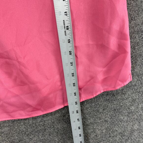 Kasper Blouse Women L Large Pink Sleeveless Wide Strap Hook & Eye Round Neck - Picture 8 of 9